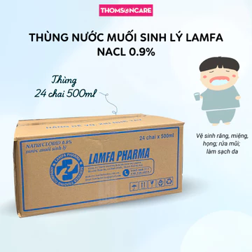 Nước muối sinh lý LAMFA (500ml/1000ml), vệ sinh răng miệng, rửa vết thương, làm sạch da - Thomsoncare