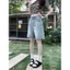 Quần Short Ngố Lửng Nữ Suông Ống Rộng Màu Xanh Đen WASH RETRO Quần Jean Lửng Nữ Lưng Cao BIGSIZE
