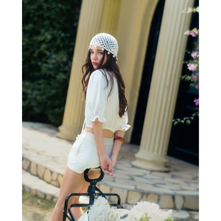 Quần short giả váy EAGER kiểu xếp ly phối bèo DEVON SHORT