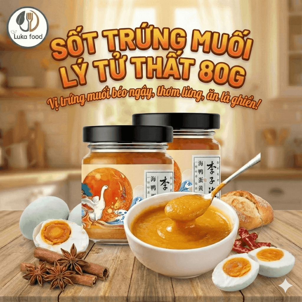 Sốt Trứng Muối Lý Tử Thất 80g - Sốt Trứng Vịt Biển Vị Kim Sa Béo Ngậy, Thơm Béo Dùng Ăn Cơm, Phết Bánh Mì Luka Food