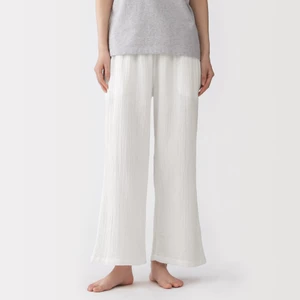 MUJI Quần Dài Mặc Nhà Vải Crepe Gauze Cho Nữ