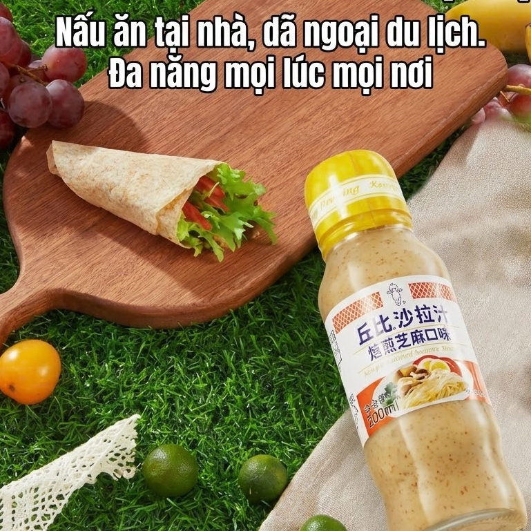 Sốt Mè Rang KEWPIE 200ml - Sốt Trộn Salad, Chấm Thịt Nướng Chuẩn Vị, Nước Chấm Gỏi Cuốn Sánh Mịn Thơm Bùi Luka Food