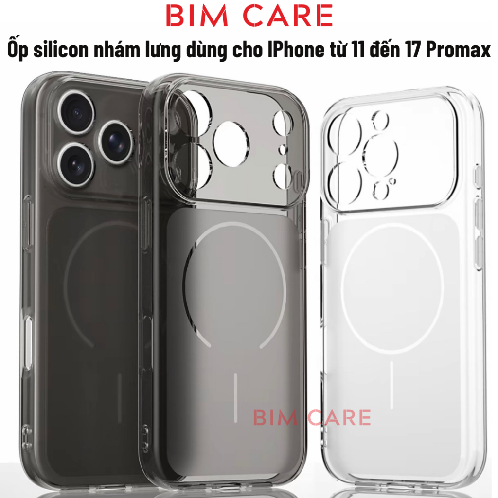 Ốp Silicon nhám lưng dành cho Iphone có đủ các mã từ 11, 12, 13, 14, 15, 16, 17 thường, Pro và PROMAX -BIMCARE