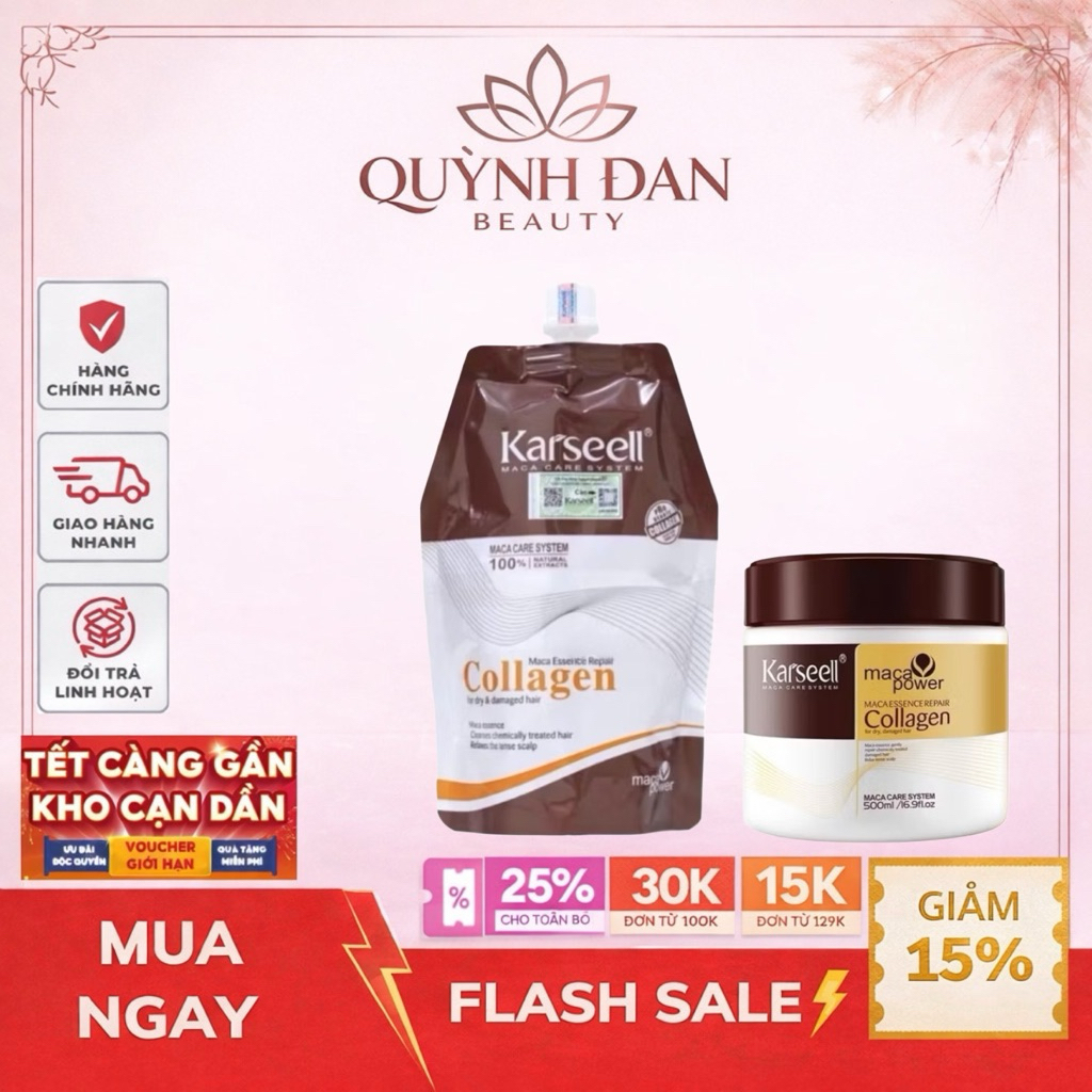 Kem Ủ Tóc Collagen Karseell Maca 500ML Phục Hồi Nuôi Dưỡng Tái Tạo Cấu Trúc Tóc Ngăn Ngừa Lão Hóa