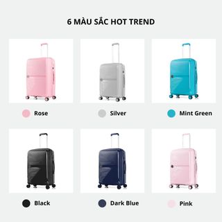 Vali Kéo MIAvn Du Lịch Pisani DEMILI - Size 20/24/28 Nhựa PP Hạn Chế Bể Vỡ, Dây Kéo Đôi, Ngăn Nới Rộng,Bảo Hành Trọn Đời
