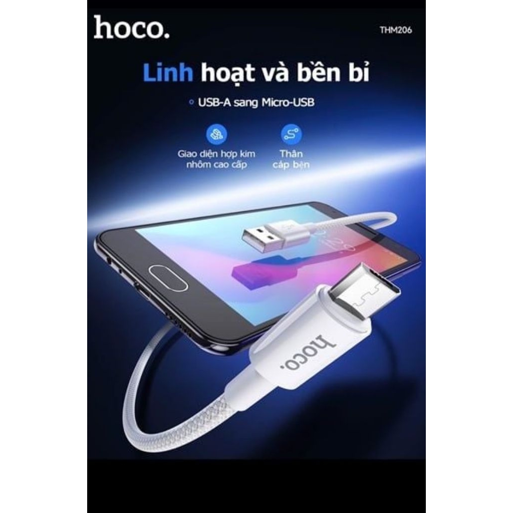 Dây sạc nhanh Micro dài 1m hoco THM206 USB sang Micro
