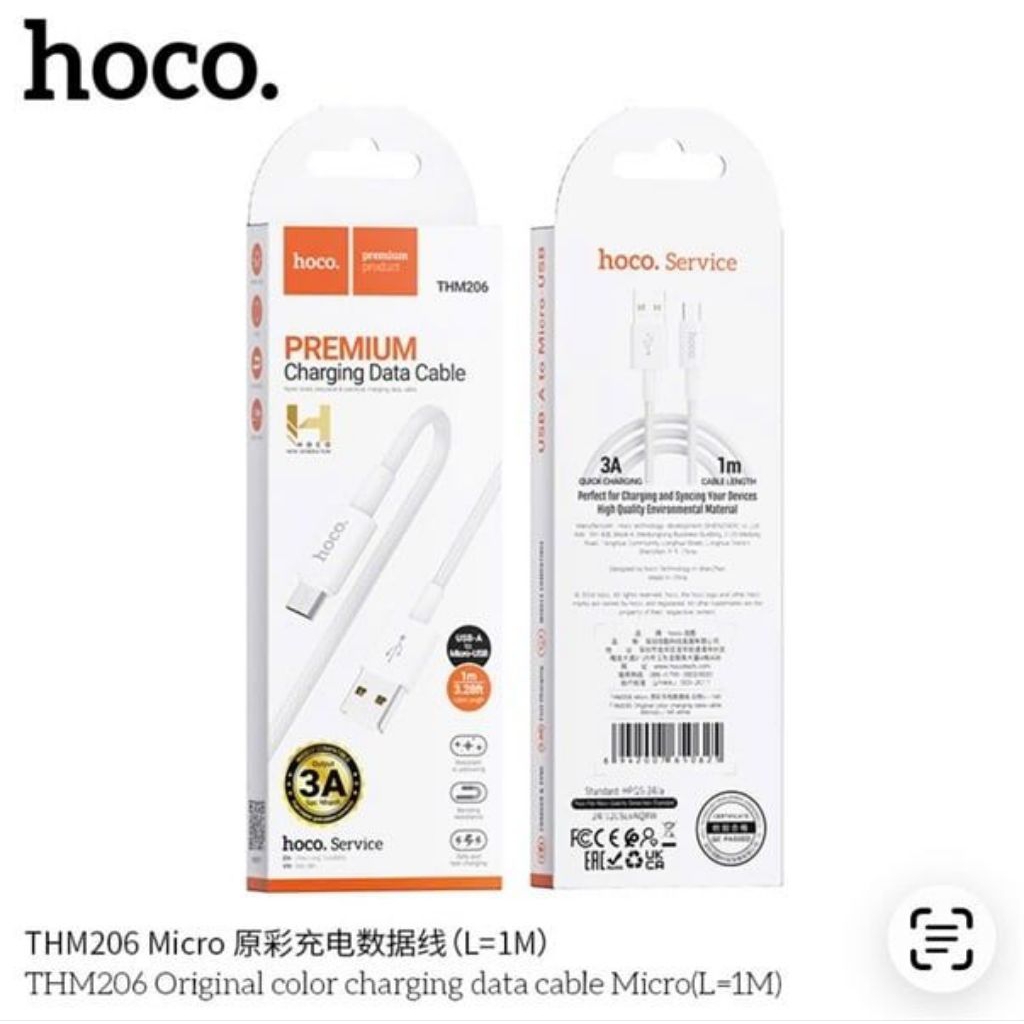 Dây sạc nhanh Micro dài 1m hoco THM206 USB sang Micro