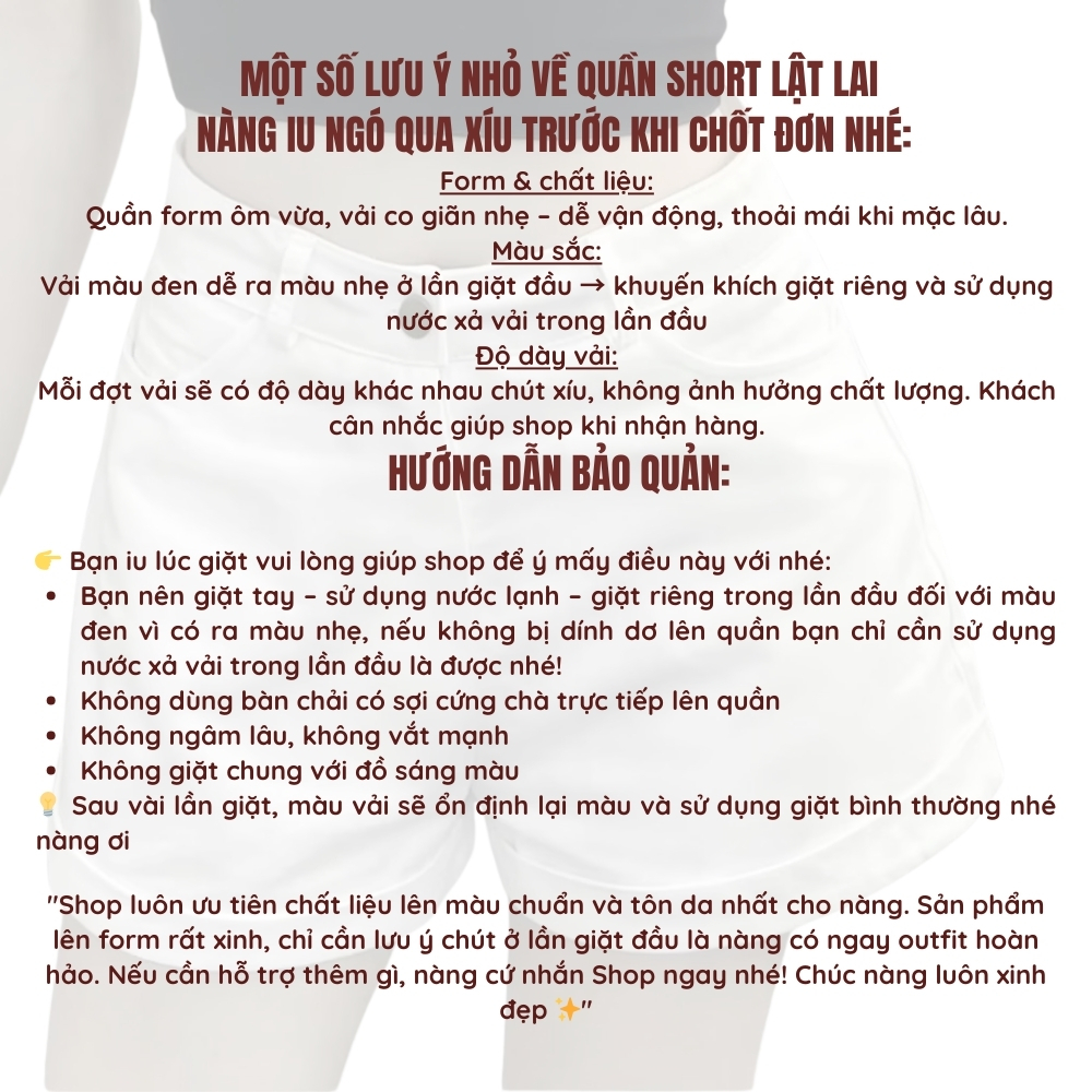 [XẢ KHO] Quần Short LẬT LAI Nữ Lưng Cao Tôn Dáng Chất Jean Kaki, Vải Dày Đẹp Cao Cấp Giveme.clothing_saigon