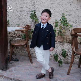 Set Vest Bé Trai ARTHUR NAVY VEST KIMEE Thiết Kế Cao Cấp Cho Bé Dự Đi Tiệc Bộ Vest Suit Trẻ Em Form Dáng Đứng Lịch Lãm