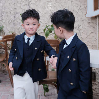 Set Vest Bé Trai ARTHUR NAVY VEST KIMEE Thiết Kế Cao Cấp Cho Bé Dự Đi Tiệc Bộ Vest Suit Trẻ Em Form Dáng Đứng Lịch Lãm