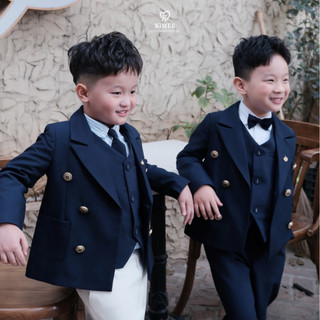 Set Vest Bé Trai ARTHUR NAVY VEST KIMEE Thiết Kế Cao Cấp Cho Bé Dự Đi Tiệc Bộ Vest Suit Trẻ Em Form Dáng Đứng Lịch Lãm
