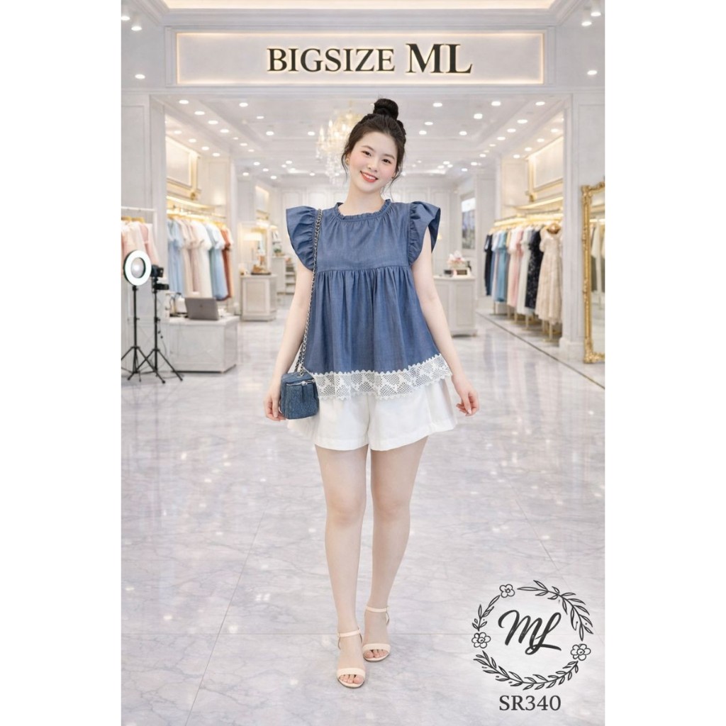 💙 SÉT BIGSIZE ÁO LỤA – QUẦN COTTON LẠNH NHẸ NHÀNG, NỮ TÍNH, DỄ MẶC – SR340 💙