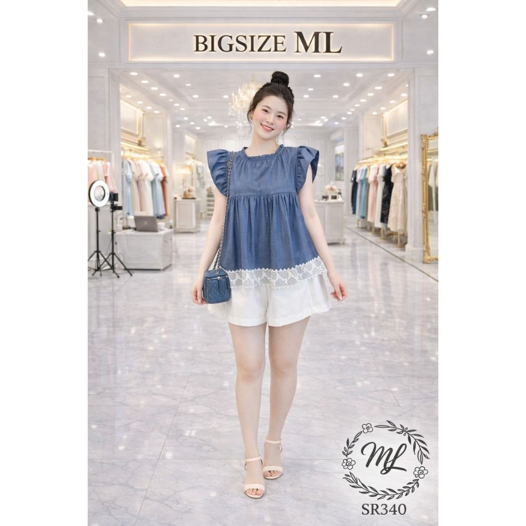 💙 SÉT BIGSIZE ÁO LỤA – QUẦN COTTON LẠNH NHẸ NHÀNG, NỮ TÍNH, DỄ MẶC – SR340 💙