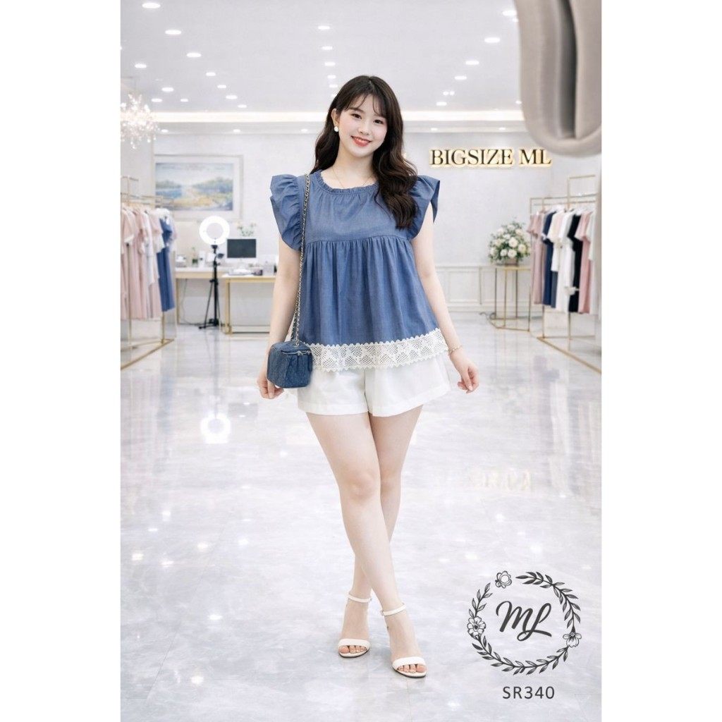 💙 SÉT BIGSIZE ÁO LỤA – QUẦN COTTON LẠNH NHẸ NHÀNG, NỮ TÍNH, DỄ MẶC – SR340 💙
