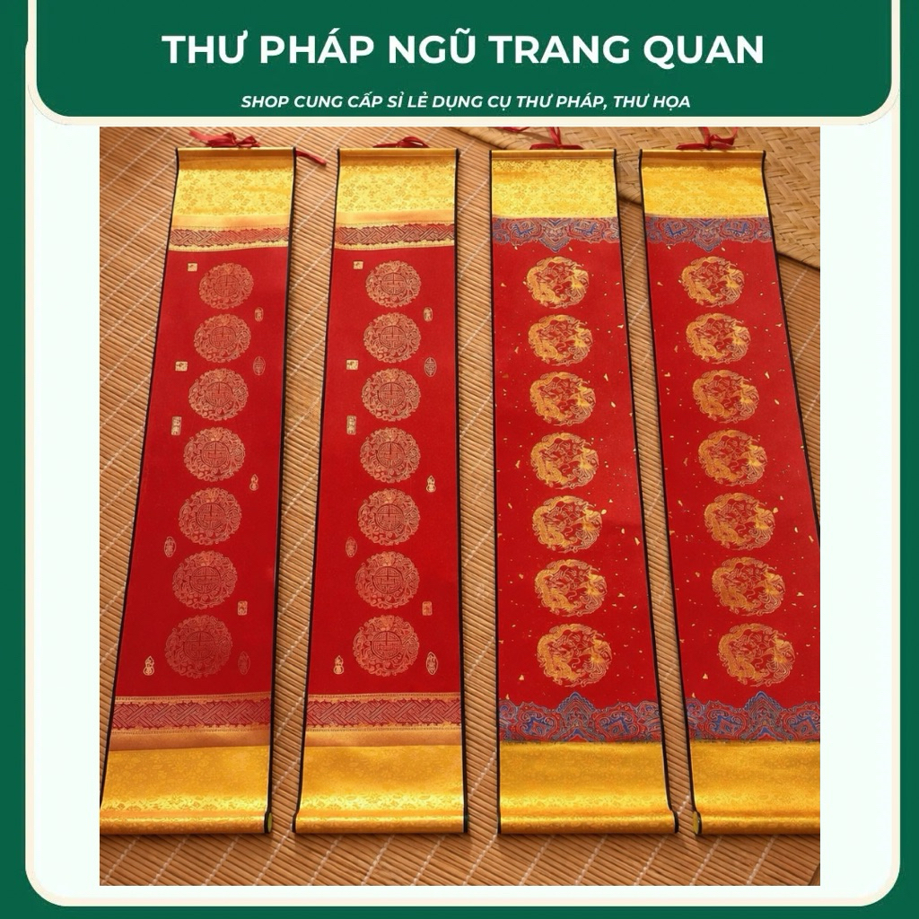Câu đối Xuân đế nhuộm  sáp KT 19x105cm
