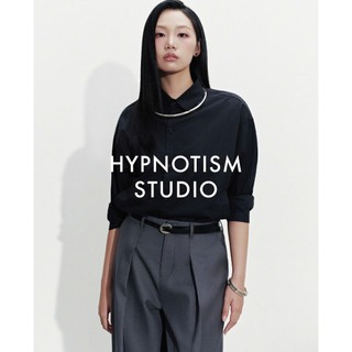 HYPNOTISM | 'RELAXED PLEATED TROUSERS' Quần Tây Ống Rộng Xếp Ly Lưng Liền Kaki Cotton Mềm Mại