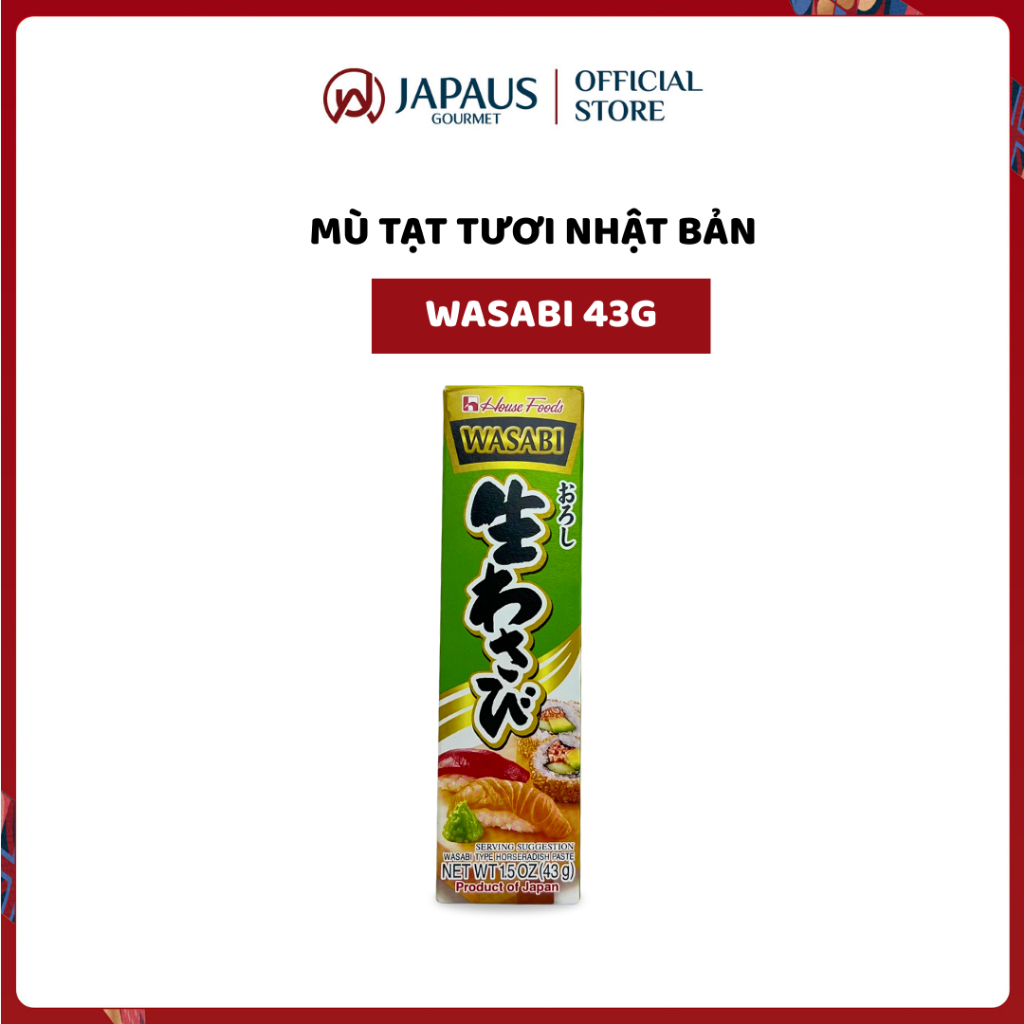 Mù Tạt Wasabi House Foods 43g Nhật Bản — Gia Vị Chấm Sushi Sashimi Chính Hãng — JAPAUS GOURMET