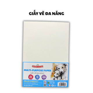 Giấy Vẽ Đa Năng 250gsm Xấp 10 Tờ Size A5 A4 A3 - Colormate