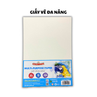 Giấy Vẽ Đa Năng 250gsm Xấp 10 Tờ Size A5 A4 A3 - Colormate