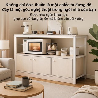 BMZAR Kệ Nhà Bếp Đa Năng Ván gỗ dày Kệ để lò vi sóng Cửa tủ chống bụi Tủ bếp cao cấp