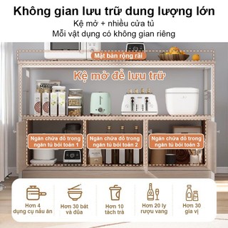BMZAR Kệ Nhà Bếp Đa Năng Ván gỗ dày Kệ để lò vi sóng Cửa tủ chống bụi Tủ bếp cao cấp
