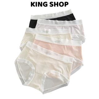Quần Lót Nữ Su Tàng Hình Chấm Bi Viền Ren Lượn Sóng, Quần Chip Mềm Êm Thoáng Khí King Shop L-1398