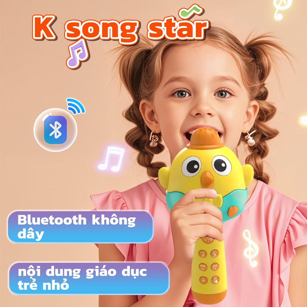 Micro Đồ Chơi Thông Minh Cho Bé Tập Hát Phát Triển Năng Khiếu Âm Nhạc Loa Bluetooth Cầm Tay