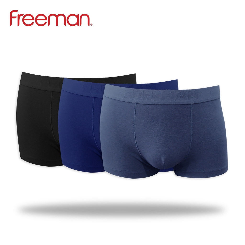 Combo 3 Quần lót boxer nam FREEMAN chất liệu cotton TC thấm hút mồ hôi ...