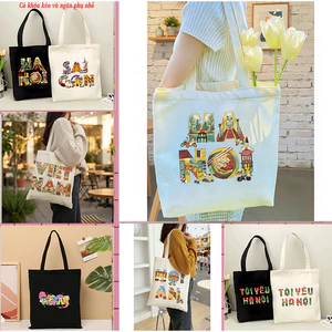 Túi tote bộ sưu tập Việt Nam-Hà Nội-Sài Gòn-Huế-Đà Nẵng-Hội An có khóa-túi vải canvas làm quà tặng đặc trưng VIỆT NAM