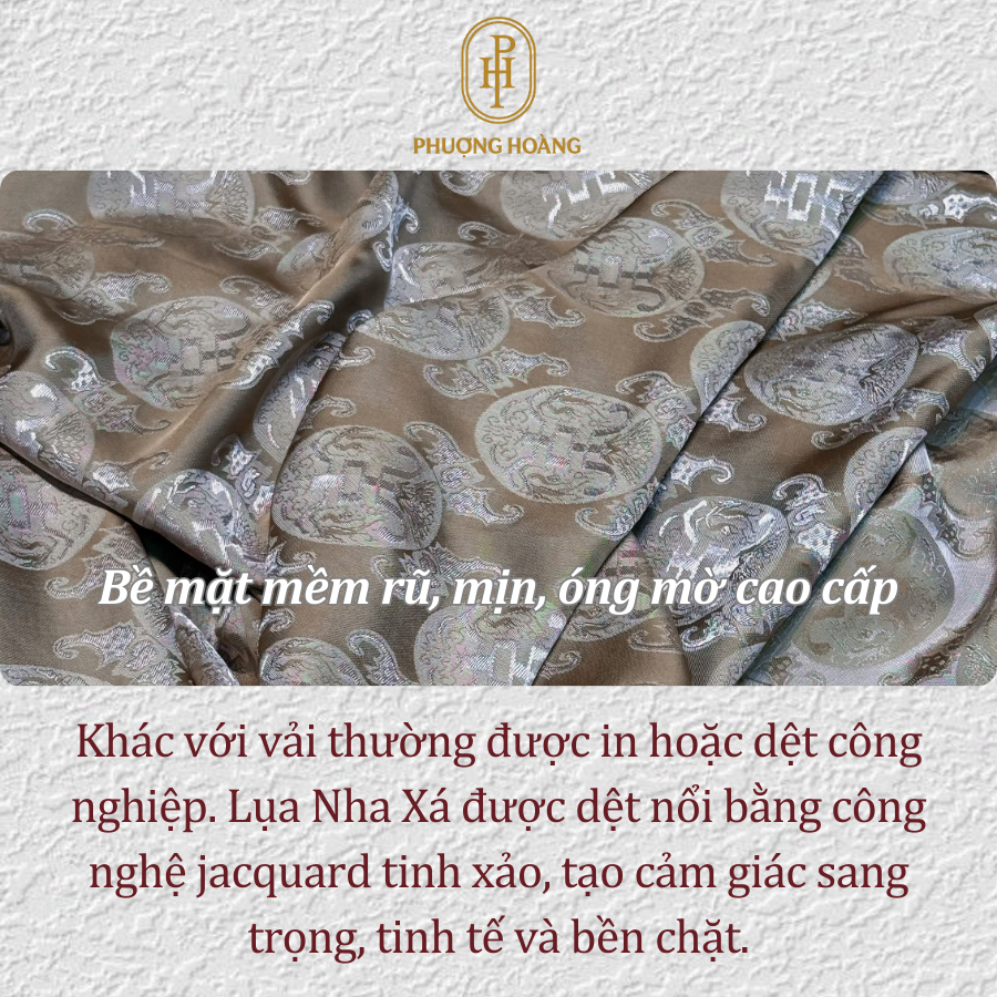 [ Vải PH ] LỤA NHA XÁ THỌ DƠI may pháp phục, áo dài, áo bà ba, chất liệu mềm rũ cao cấp V14