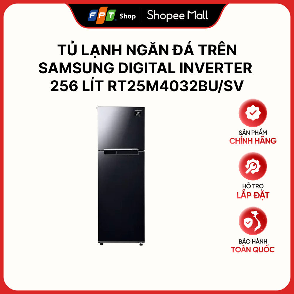 [Hàng chính hãng] Tủ lạnh ngăn đá trên Samsung Digital Inverter 256 lít RT25M4032BU/SV