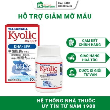 Kyolic DHA EPA - Bổ Sung Dầu Cá & Chiết Xuất Tỏi Già, Hỗ Trợ Giảm Mỡ Máu 90 Viên/Hộp
