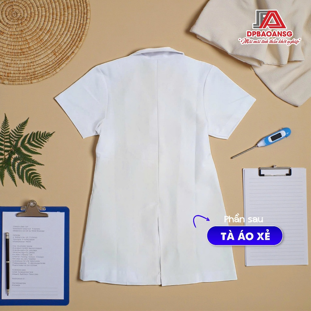 Áo Blouse Nữ Tay Ngắn Form Ngắn Gọn Gàng Thanh Lịch - Cho Dược Sĩ, Điều Dưỡng, Spa, Nail