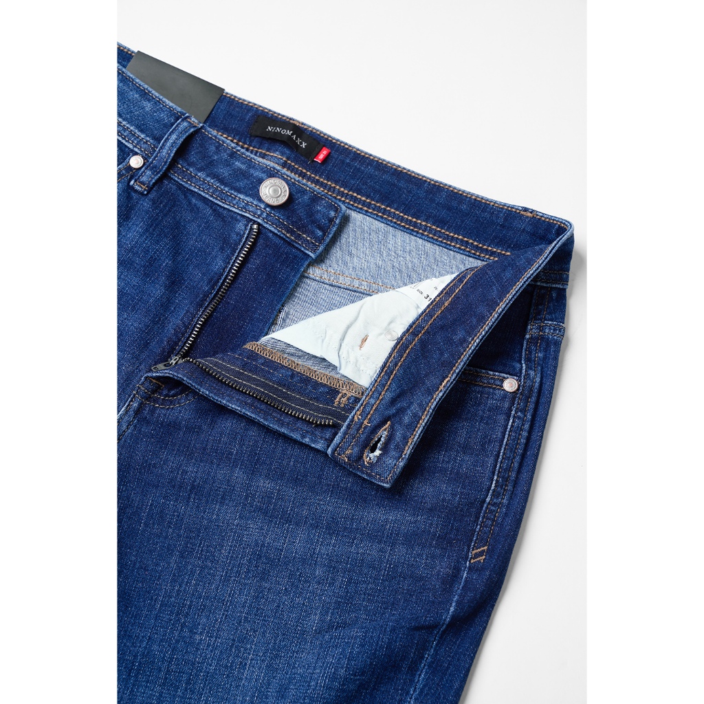 Quần Jean Nam Ninomaxx Form Tapered Xanh Dương FLEXFORM DENIM Co Dãn Linh Hoạt Siêu Mát Thoáng Khí 2509010