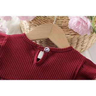 Đầm thun cotton cho bé gái phối nơ to kiểu dáng đơn giản dự tiệc sinh nhật D1263 Bí Ngô Nhỏ