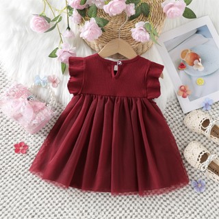 Đầm thun cotton cho bé gái phối nơ to kiểu dáng đơn giản dự tiệc sinh nhật D1263 Bí Ngô Nhỏ
