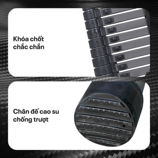 Thang rút đơn thép carbon Fujihome STL 2,7m đến 5,9m chân đế cao su chống trượt, chốt khóa an toàn