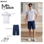 Quần short jeans nam MASCULINE MSJT60 form regular cotton co giãn, màu xanh trẻ trung