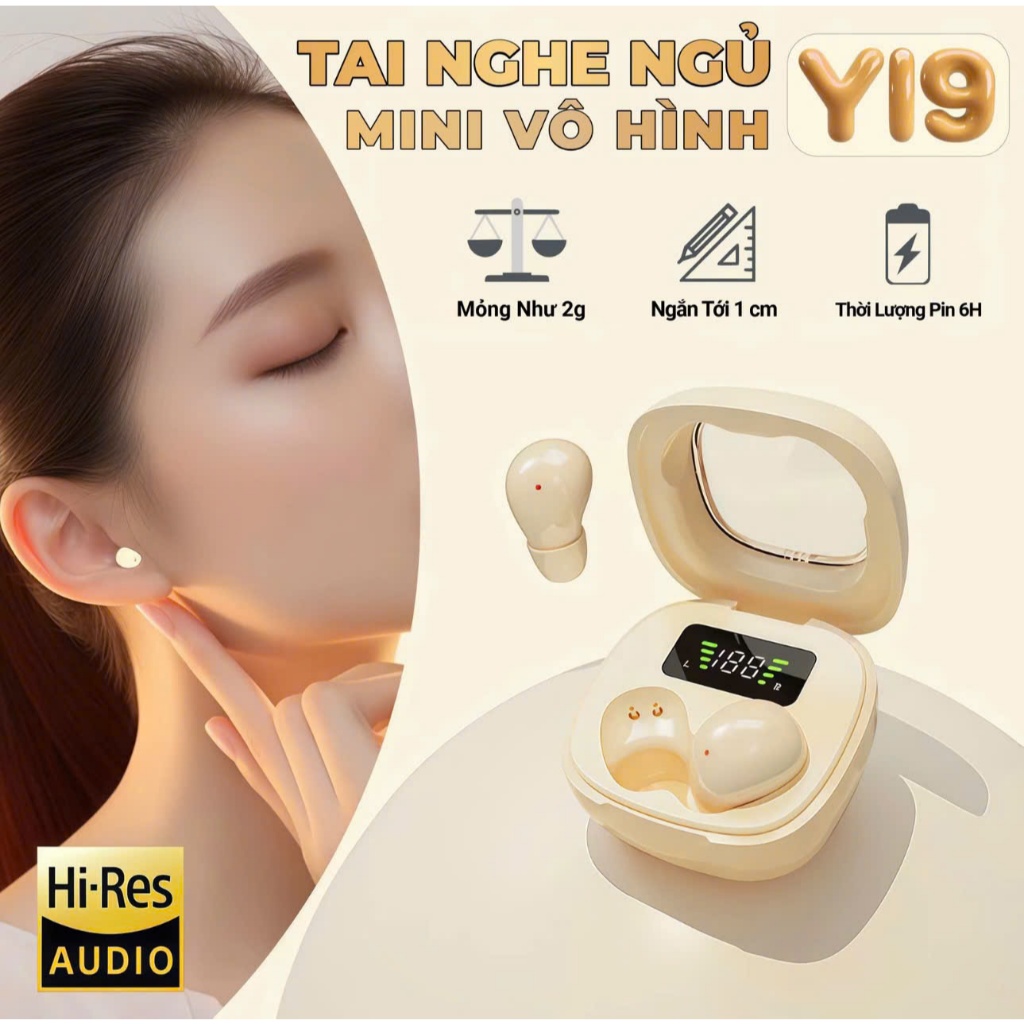 Tai Nghe Bluetooth Y19 / M10 / M25 / X55 Siêu Bé , Âm Thanh HiFi Nổi , Có Micro Đàm Thoại , Màn Hình Kỹ Thuật Số