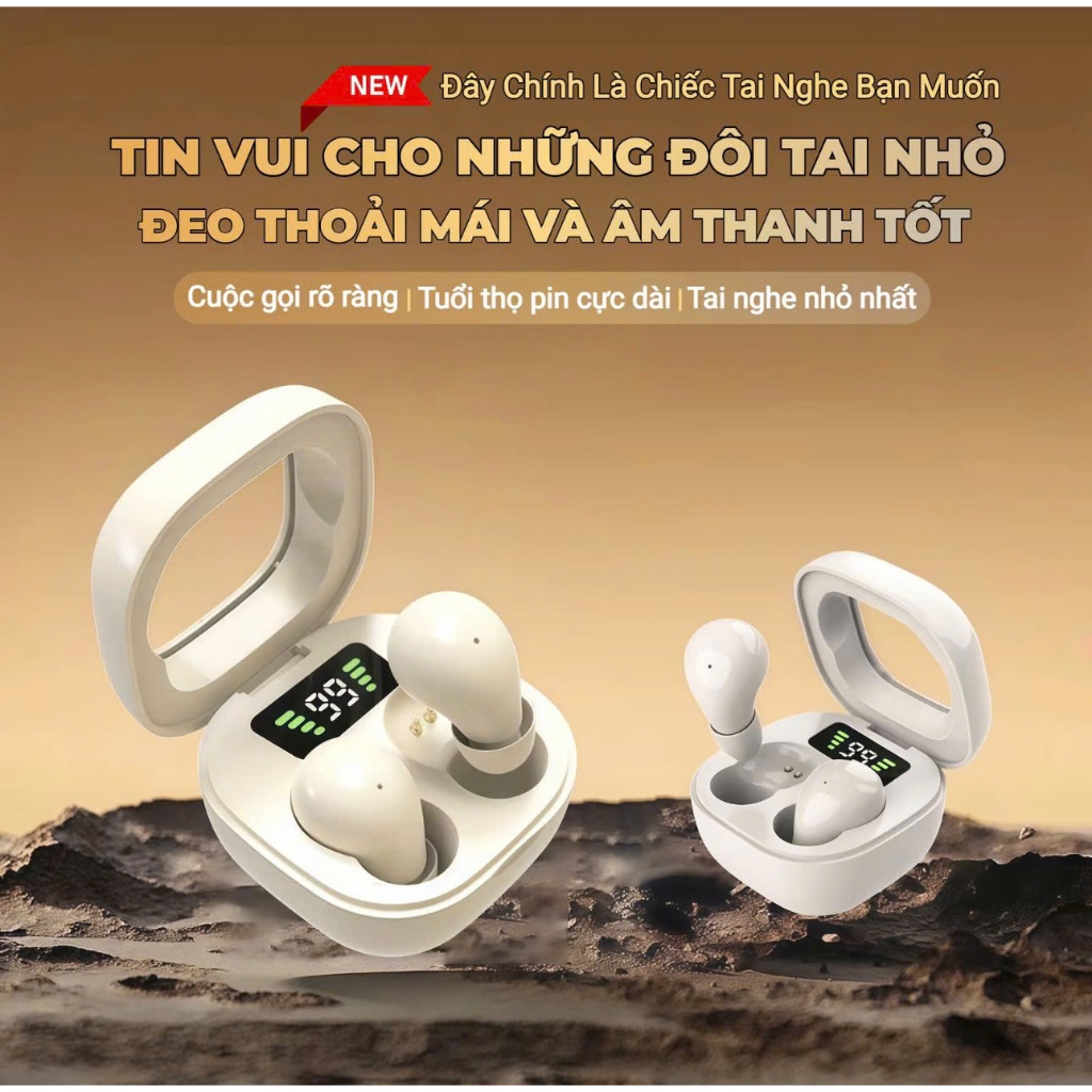 Tai Nghe Bluetooth Y19 / M10 / M25 / X55 Siêu Bé , Âm Thanh HiFi Nổi , Có Micro Đàm Thoại , Màn Hình Kỹ Thuật Số