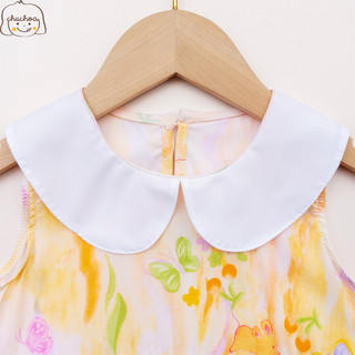 Váy Lanh bé gái, Đầm Lanh bé gái dáng suông cổ sen ChuChoaKids [VBC36]