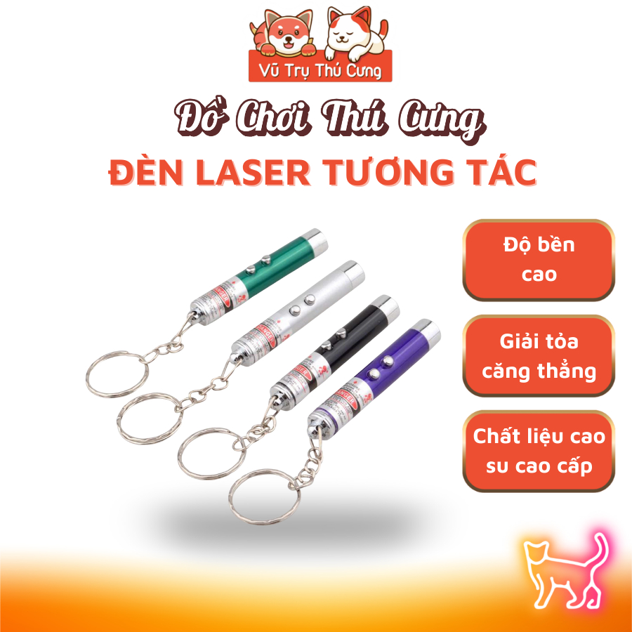 Đèn Laser trêu mèo, Đồ chơi đèn laze cho mèo giải toả căng thẳng