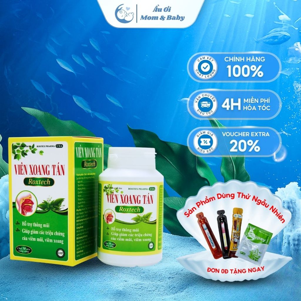 [CHÍNH HÃNG] Viên Xoang Tán Roxtech - Hỗ Trợ Giảm Viêm Xoang, Viêm Mũi, Đau Đầu, Nghẹt Mũi (Hộp viên nang)
