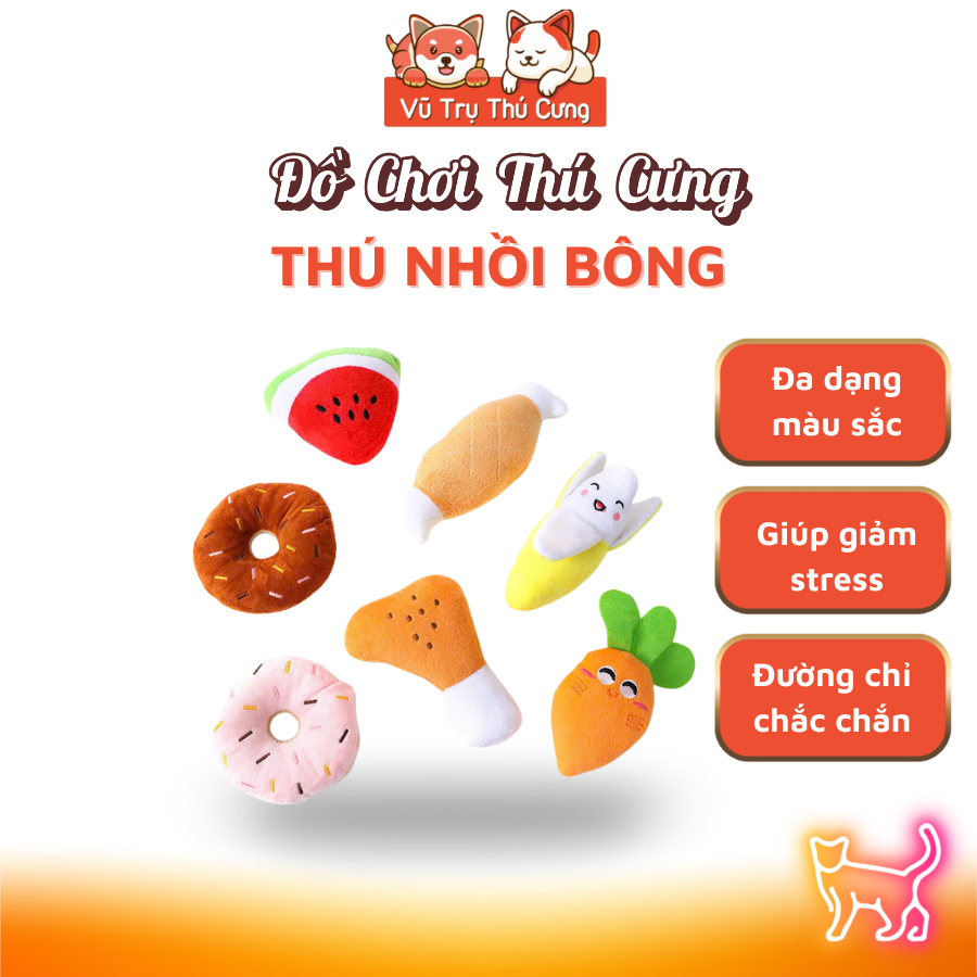 Đồ Chơi Cho Chó Mèo-Thú Nhồi Bông Nhiều Mẫu Đa Dạng
