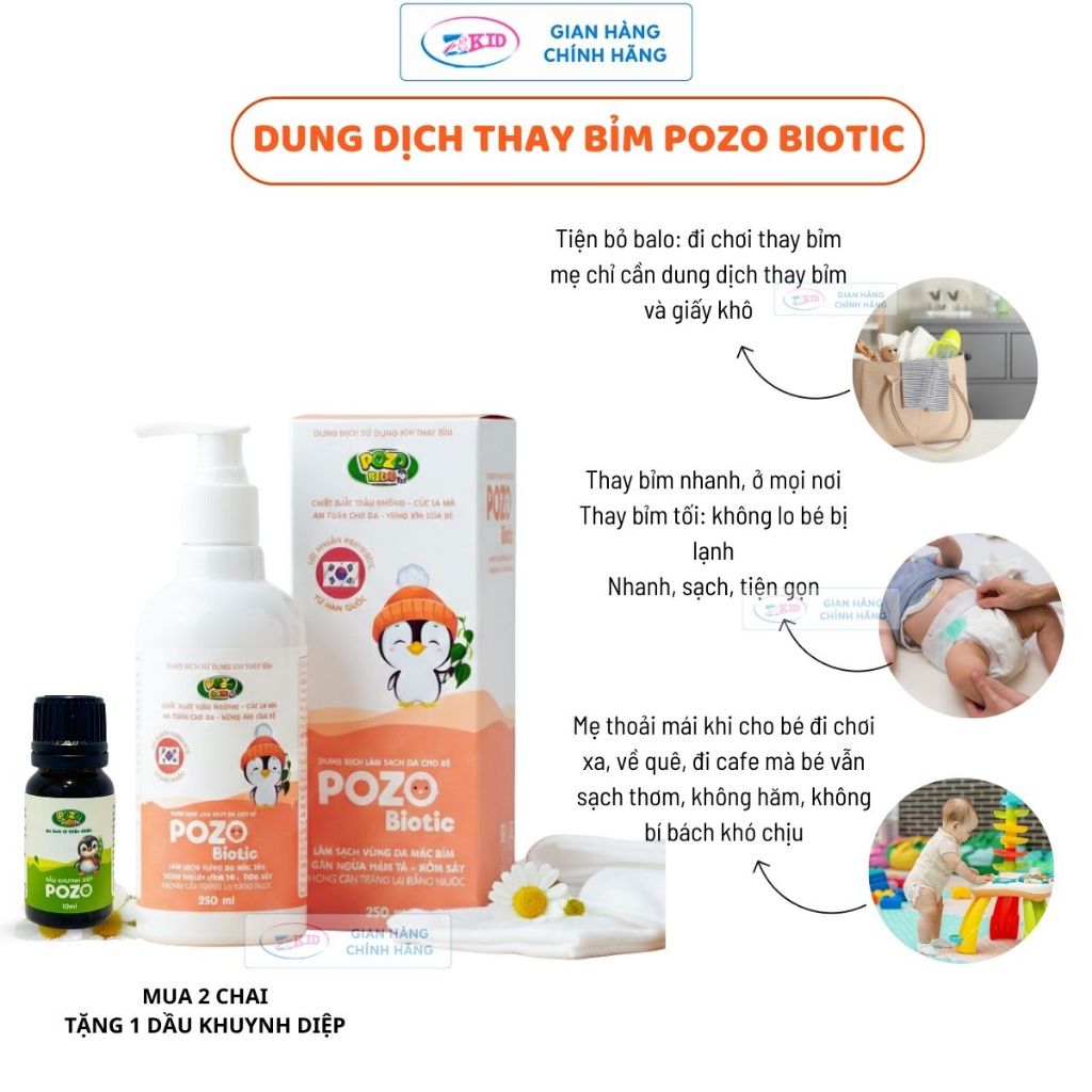 Dung Dịch Thay Bỉm Pozo - Hình ảnh thực tế
