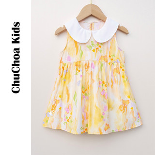 Váy Lanh bé gái, Đầm Lanh bé gái dáng suông cổ sen ChuChoaKids [VBC36]