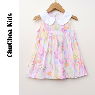 Váy Lanh bé gái, Đầm Lanh bé gái dáng suông cổ sen ChuChoaKids [VBC36]