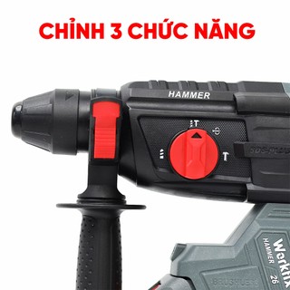 Máy khoan bê tông pin WORKFIX WF-RH2603CP, Lực đập 2.9J, Anti-kickback, Chân pin phổ thông