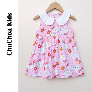 Váy Lanh bé gái, Đầm Lanh bé gái dáng suông cổ sen ChuChoaKids [VBC36]