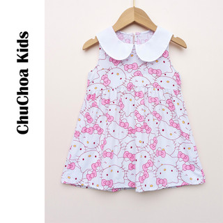 Váy Lanh bé gái, Đầm Lanh bé gái dáng suông cổ sen ChuChoaKids [VBC36]